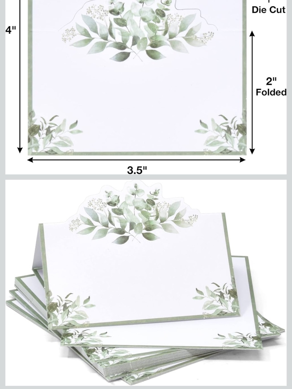 Gift Boutique Eucalyptus Placecards - NWT